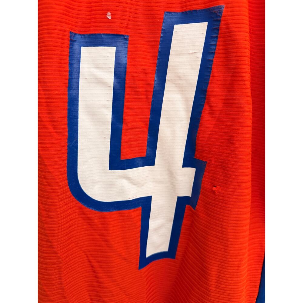 Russell Athletic Football Jersey Number 4 Orange Blue Mens Large - Picture 7 of 7
